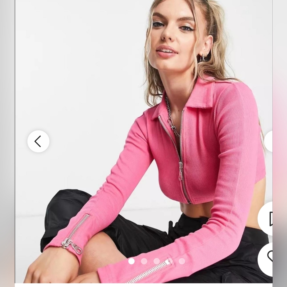 NWT The Raggest Priest Floyd Crop Zipper Cardigan Size US6 / UK10.